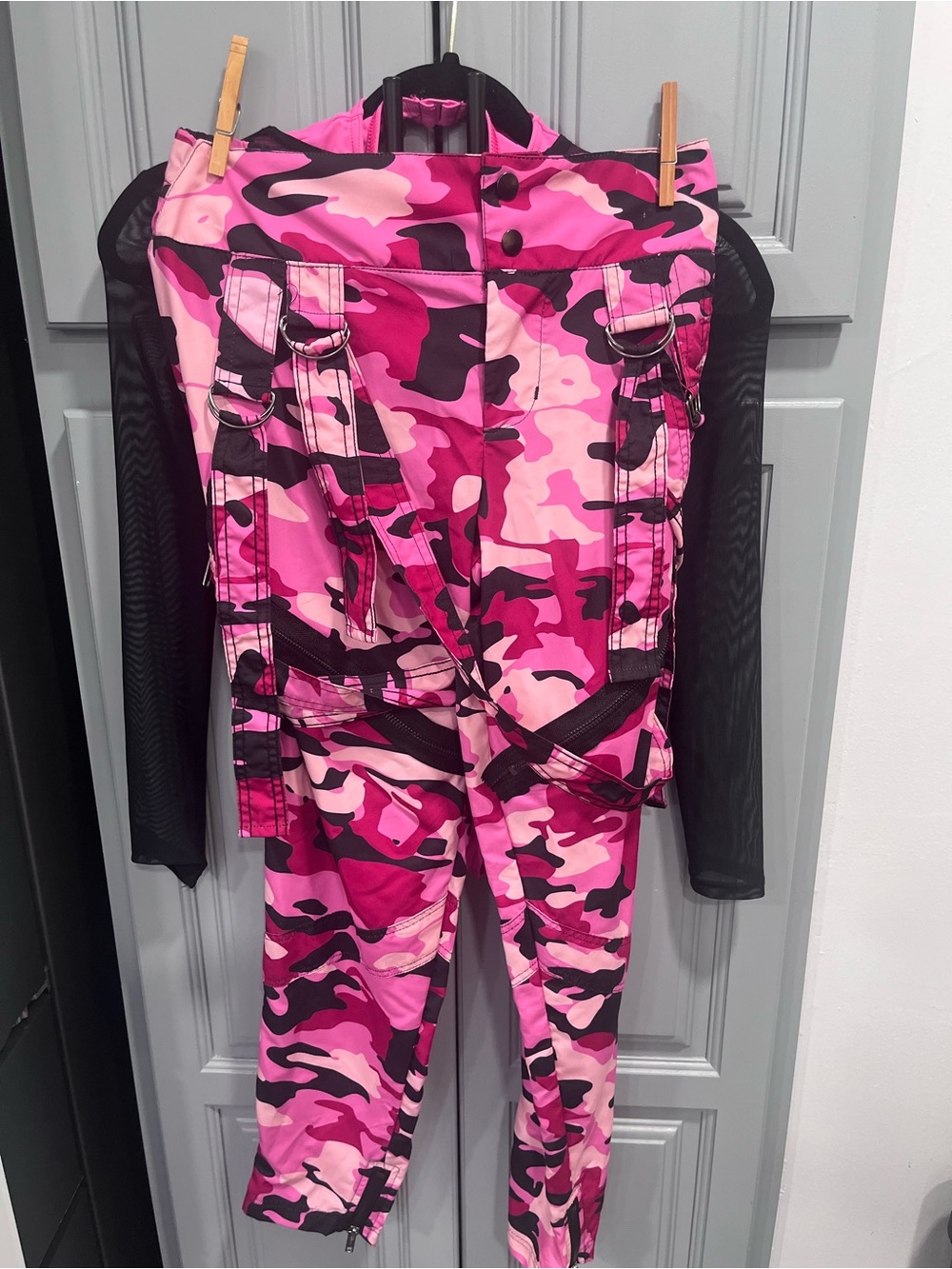 balera Pink Camo Cargo Joggers with Ring Hardware Medium Child